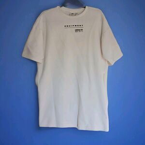 Adidas Women's Ribbed Dress LARGE White ADV 91-17 Equipment 3 Stripes Athletic